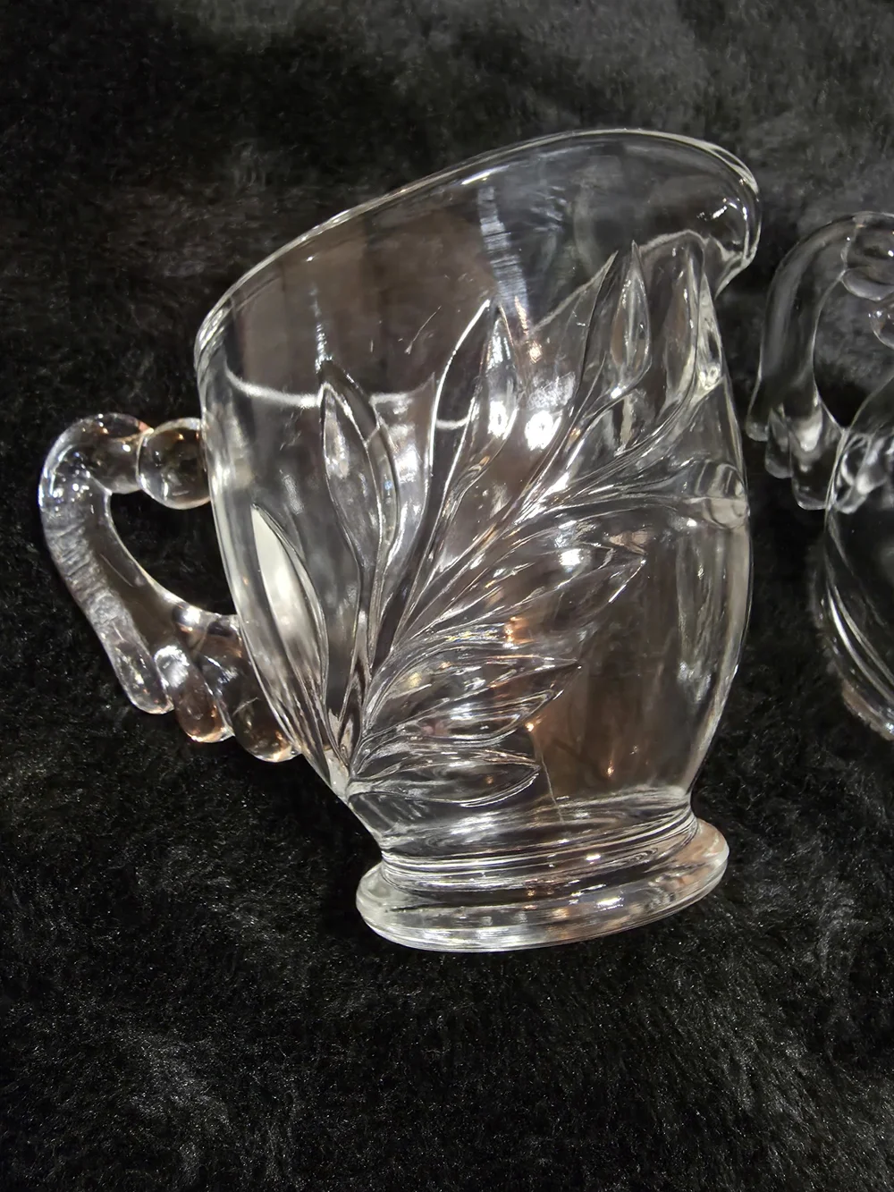 Indiana Glass Crystal Creamer and Covered Sugar Bowl - Clear Glass